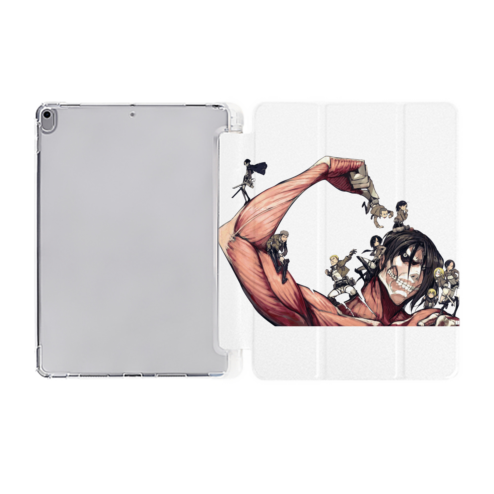 （画像用） 進撃の巨人 Attack on Titan IPad ケース ペン収納付き 三つ折りスタンド PUレザー×シリコン 対応機種9.5/10.5/10.9インチ
